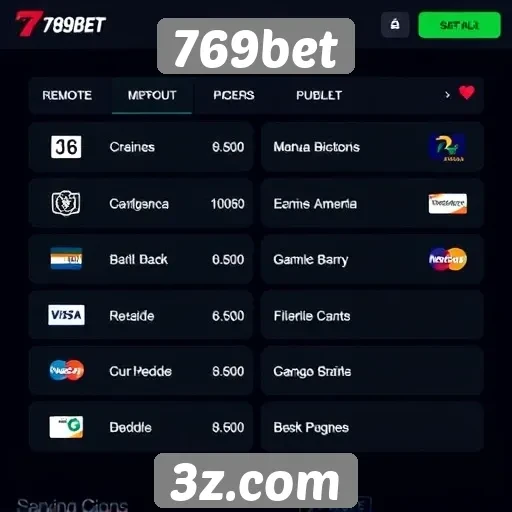 Métodos de pagamento disponíveis no 769bet